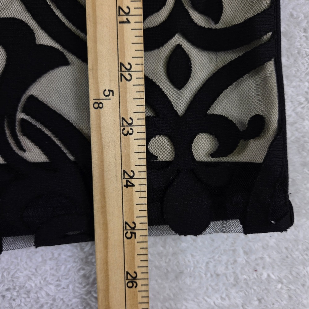 INC International Concepts Womens XS Black Flocked Damask Mesh Top Short Sleeve - Picture 6 of 8